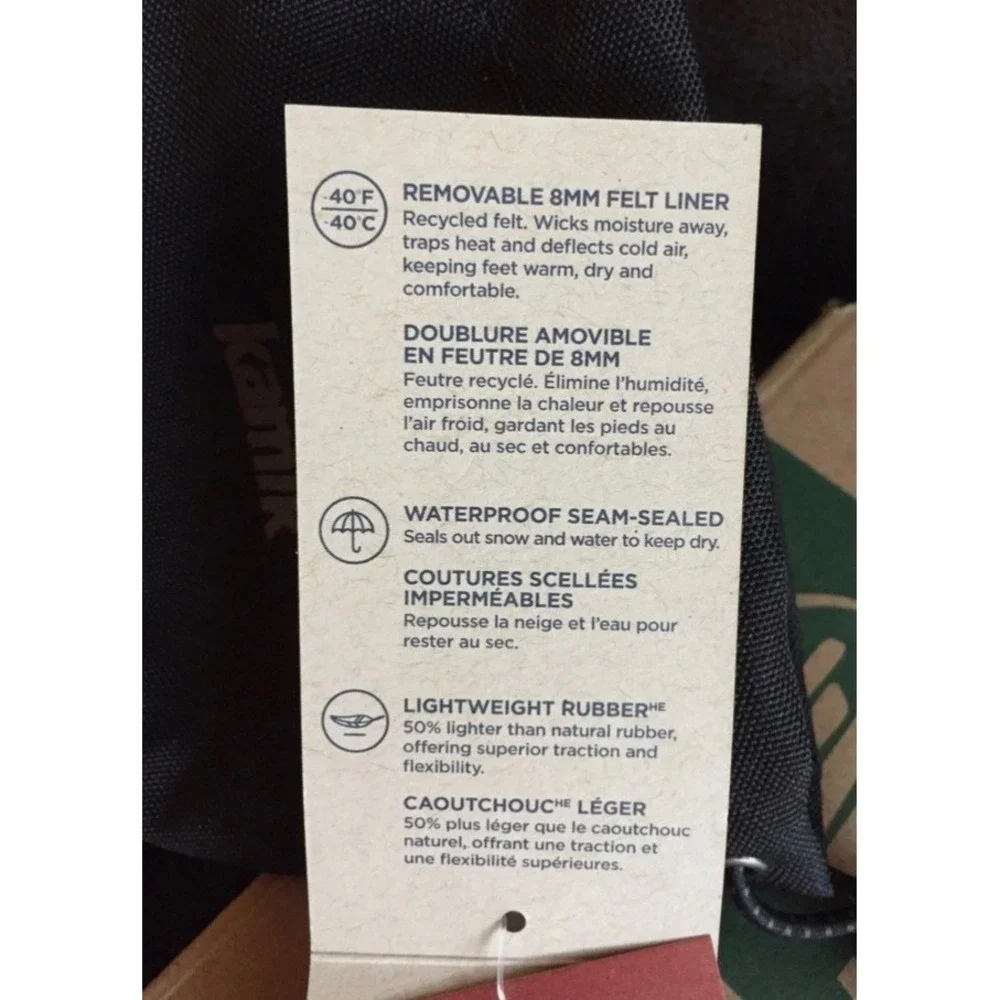 NEW-Kamik Waterbug5-Kids Insulated and Waterproof Winter‎ Boots-Size 12